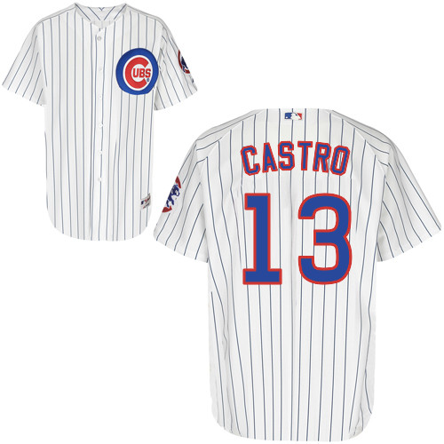 Starlin Castro #13 MLB Jersey-Chicago Cubs Men's Authentic Home White Cool Base Baseball Jersey